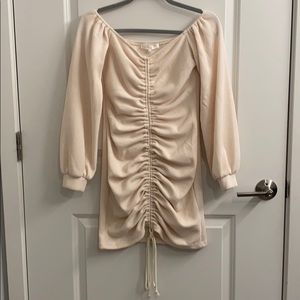 étophe studios mini/midi cream dress adjustable
